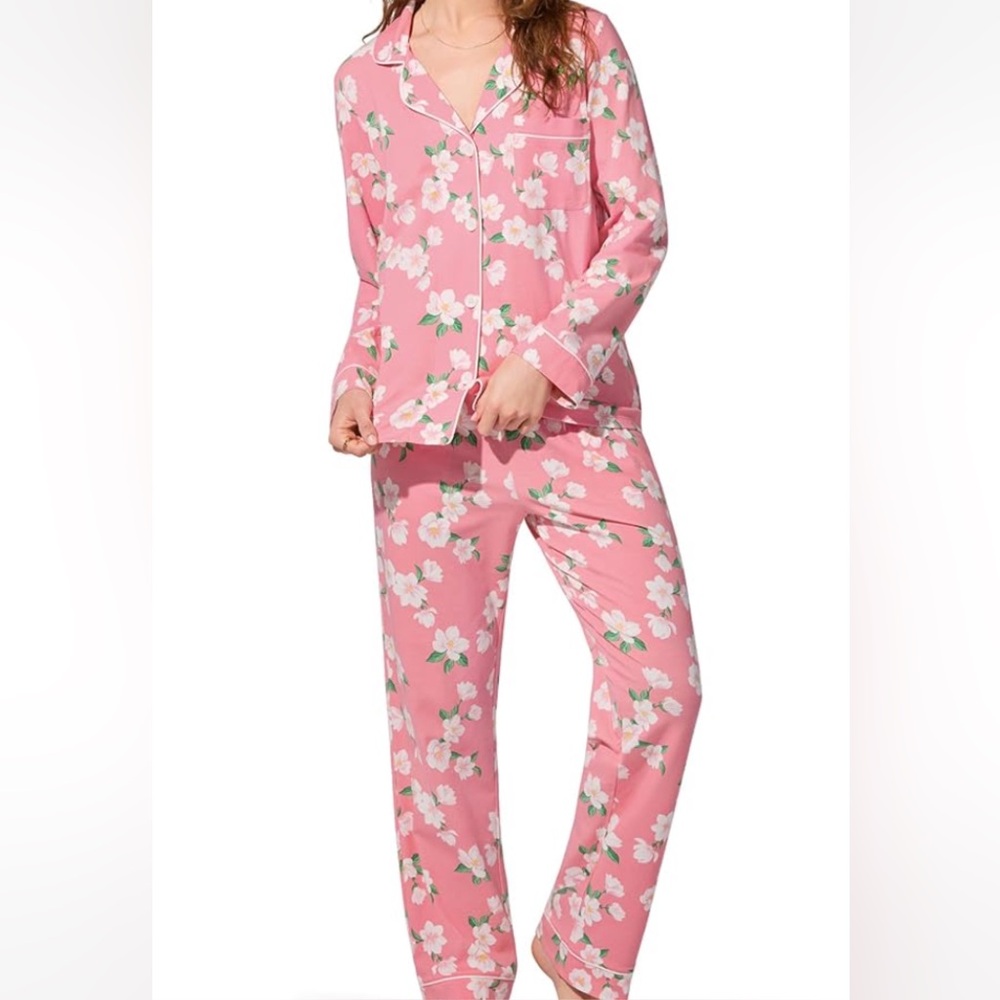Nordstrom Bed Heads Pink Magnolia Two-Piece Pajama Set